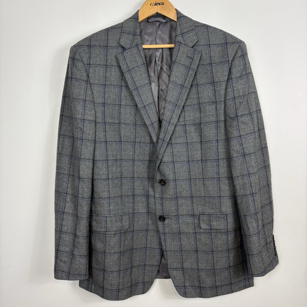 Lauren Ralph Lauren Gray/Blue Windowpane Sport Coat